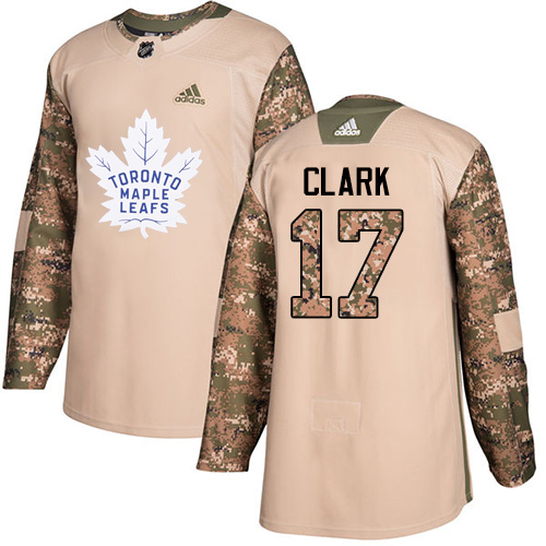 Adidas Maple Leafs #17 Wendel Clark Camo Authentic Veterans Day Stitched NHL Jersey